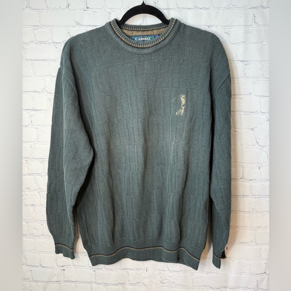 VTG Carmel dark green men’s crewneck sweater in size large